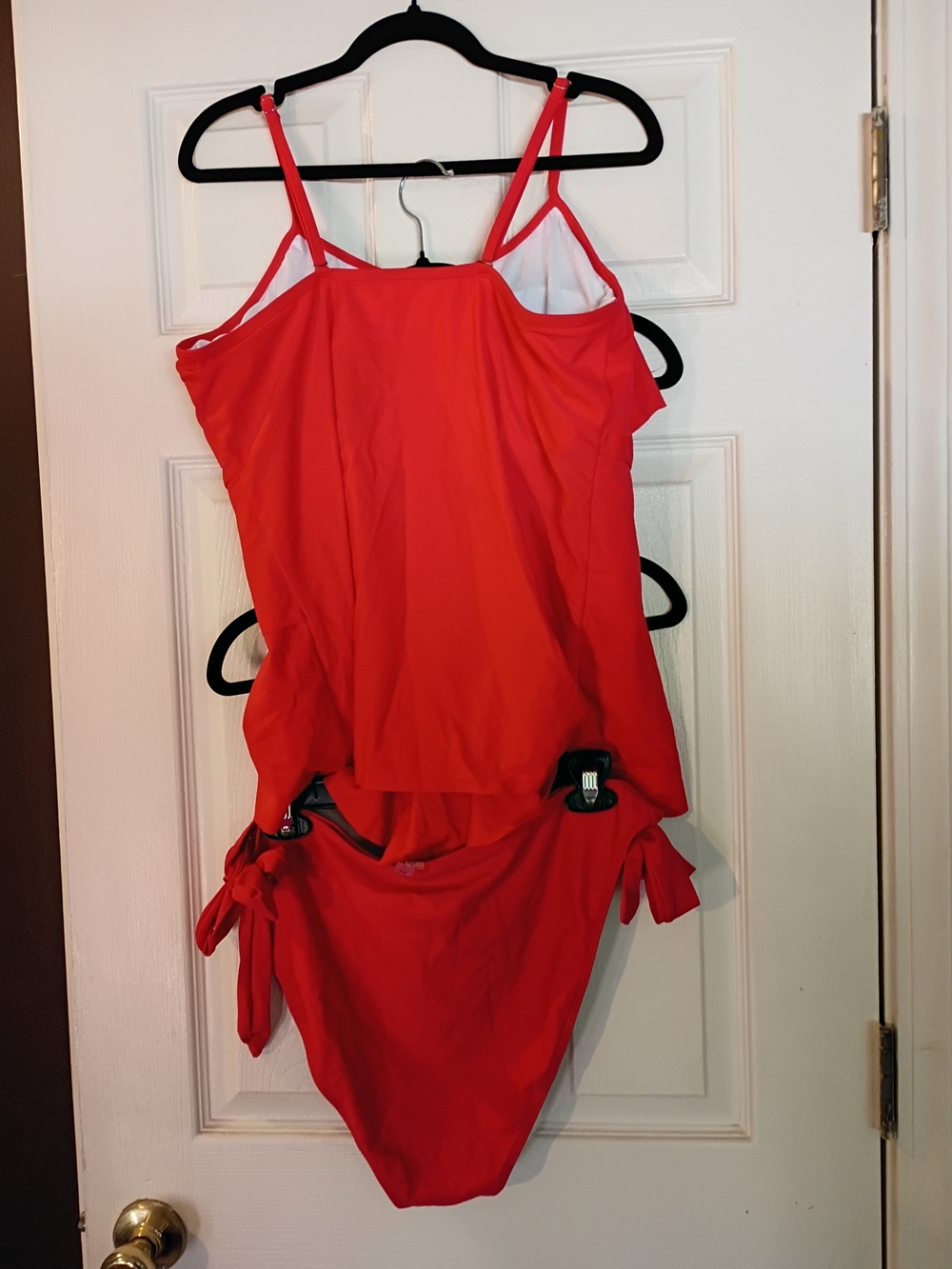 Size 2X Red Ruffled Two-Piece Swim Set - Picture 2 of 3